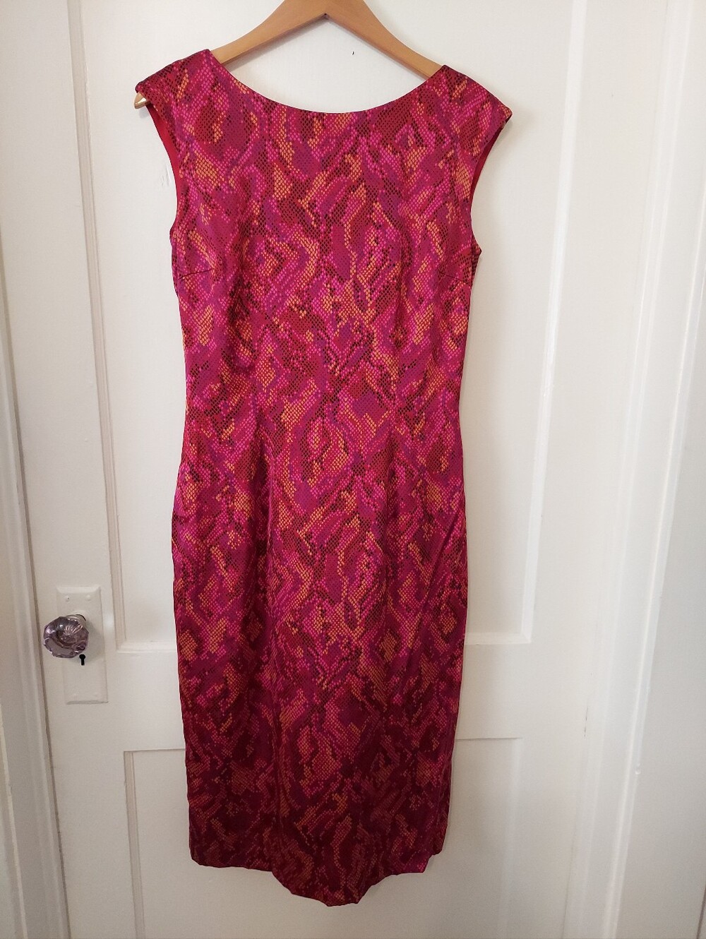 VTG 90/Y2K Maggie London Sheath Dress Womens 6 Stretch Silk Cocktail Evening
